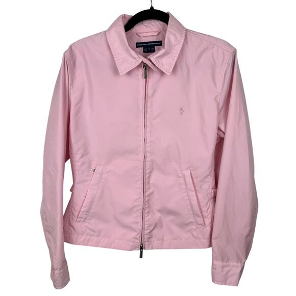 Ralph Lauren Golf Pink Full Zip Collar Cinched Waist Jacket w/ Pockets - Large - Picture 1 of 9